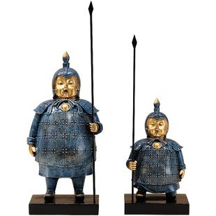 新中式国风搞笑复古兵马俑摆件客厅玄关电视柜酒柜装饰品乔迁礼物