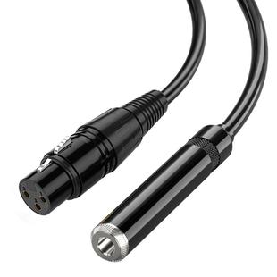 6.5mm母转卡侬公母大二芯话筒转卡农大三芯6.35母转卡龙转接头线