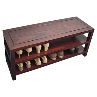 全实木换鞋凳入户鞋柜一体可坐家用门口鞋架简约新中式榫卯条凳子