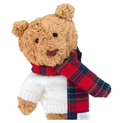 Jellycat玩偶格子围巾巴塞罗熊小围脖花生企鹅笨笨熊玩偶学院围巾