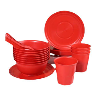 结婚一次性碗筷套装碗碟杯红色饭碗汤碗喜碗甜品碗甜汤碗稻壳餐具