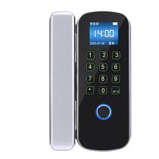 办公室玻璃门指纹锁密码锁免开孔 单门双门有框玻璃门电子门禁锁