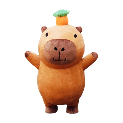 网红充气卡皮巴拉卡通人偶服装行走capybara水豚兽玩偶服浣熊气模
