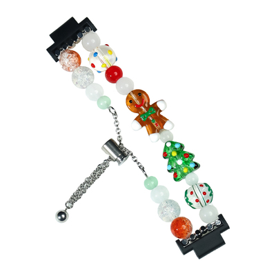 圣诞编织姜饼人手链表带适用华为儿童电话手表5X/5XPro3Pro/4腕带