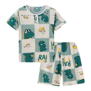 儿童棉绸短袖家居服套装夏季