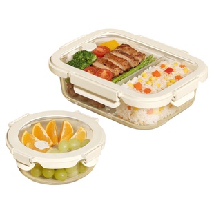 玻璃饭盒微波炉加热大容量特大号加深三格饭盒上班族带饭餐盒便当
