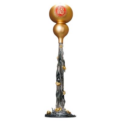 入门玄关流水生财葫芦摆件客厅屏风办公室中式细长竖高装饰工艺品