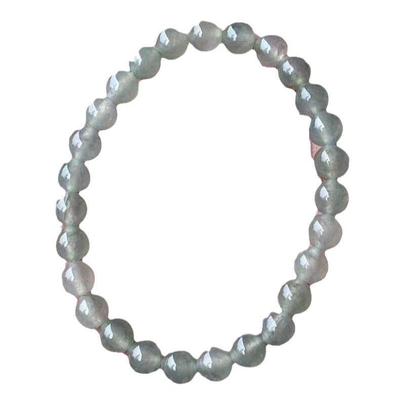 缅甸翡翠晴水浅绿底小手串7mm