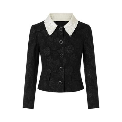 朗姿集团LIME莱茵香风套装提花复古短上衣伞摆法式半身裙25冬新款