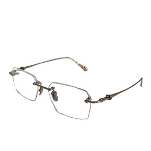 纯钛无边框眼镜近视男可配有度数镜片斯文痞帅大脸显瘦眼睛女平光