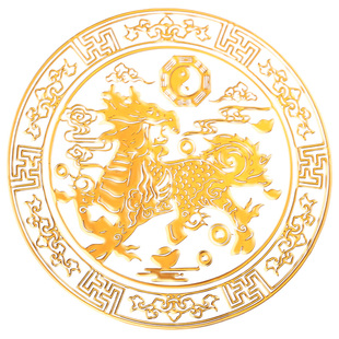 麒麟祥瑞金属贴大门卧室卫生间隐形门对门化解店铺招财貔貅手机贴