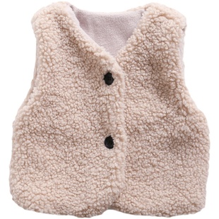 秋冬装新款韩版女童羊羔毛加厚保暖马甲背心日系儿童宝宝马夹坎肩
