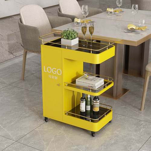 新款酒店酒吧送酒车烧烤夜宵城送餐车酒水车高档小推车餐厅蛋糕车