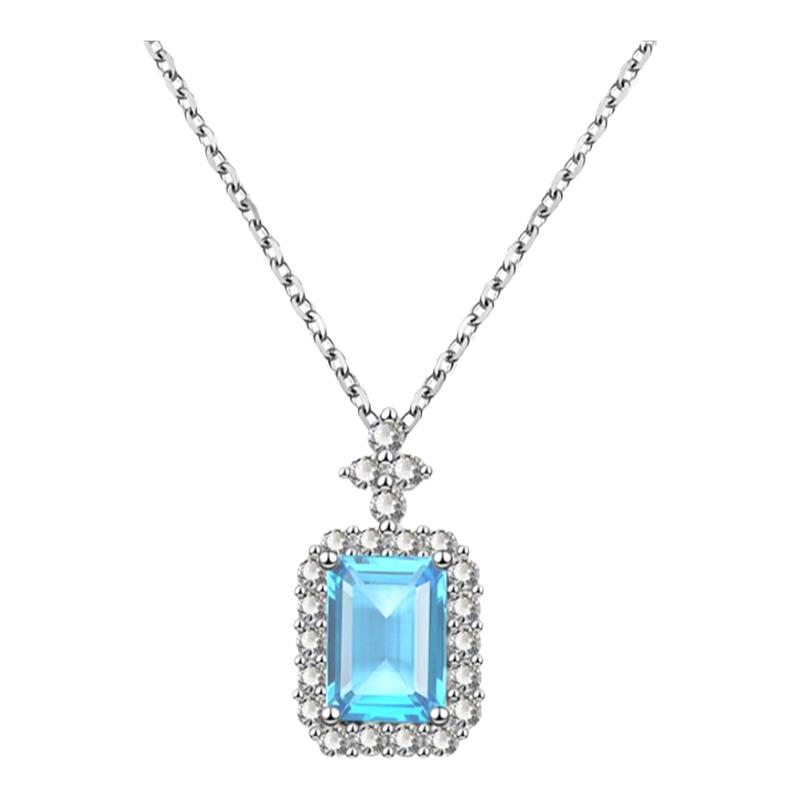 ICE BLING 彩色宝石纯银吊坠项链 女士轻奢彩宝多色可选饰品首饰
