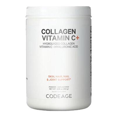 Codeage水解胶原蛋白肽粉+维生素C润肤亮甲头发美容补充剂