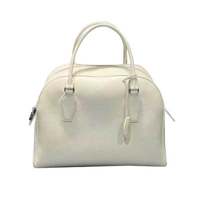 真皮头层牛皮大容量保龄球手提包