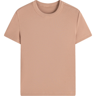 万有引力博物馆 短款正肩短袖T恤女夏季2024年新款上衣纯色打底衫