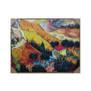 装饰画无框画帆布画油画世界名画复制品客厅风景凡高梵高田野风光