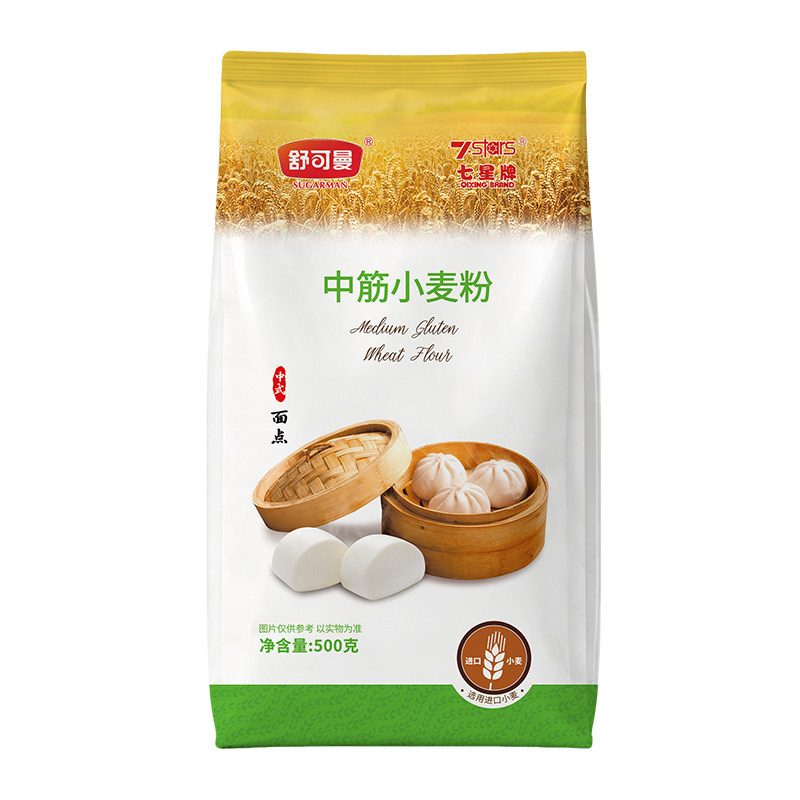 舒可曼中筋小麦粉500g包子馒头粉