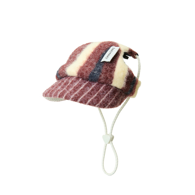 兔毛绒贝雷帽 Lazyeazy宠物狗狗猫中小型犬百搭可调节露耳朵帽子