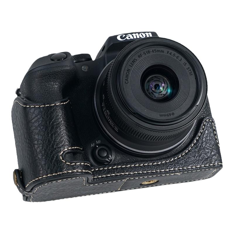 R10相机包适用于佳能R10微单相机皮套仿皮水牛纹底座佳能相机套