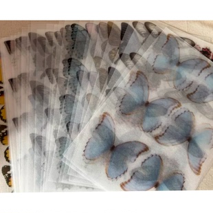 打印热缩片蝴蝶图案半成品热缩配件簪娘饰品可定制热缩材料0.2mm