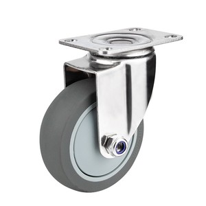 厚款304TPR橡胶不锈钢脚轮2.5寸3寸4寸5寸万向轮防水防锈耐磨