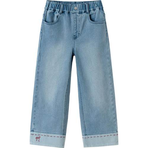 巴拉巴拉童装女童加绒裤子儿童2025新款春秋装牛仔裤直筒拜年服潮