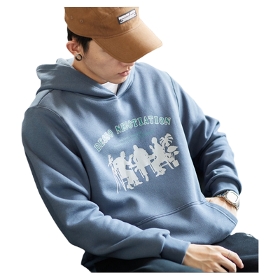 唐狮2025春秋季新款连帽卫衣男款青少年宽松春季上衣套头衫潮牌rt