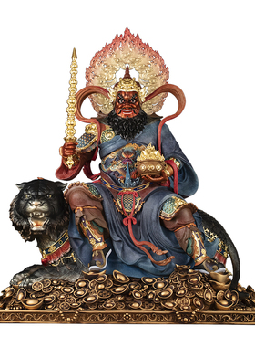 全铜黑虎武财神赵公明招财摆件