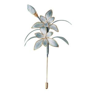 SORO苏绒【月琅】原创设计中国非遗绒花胸针女兰花国风精致设计感