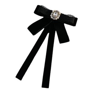 山茶花领结女法式领花蝴蝶结胸针裙子装饰衬衣小香风丝绒领饰别针