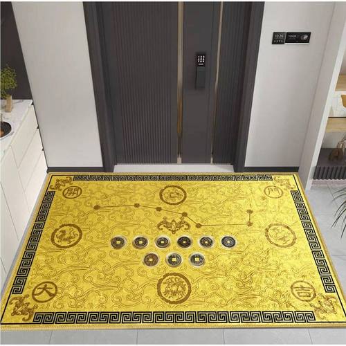 七星入户门地垫金黄色开运门垫防滑脚垫招聚财进门口加厚风水地毯
