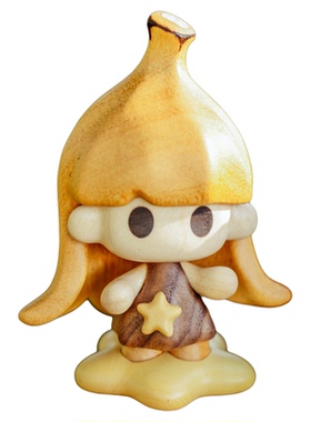 原创设计手办木质潮玩礼物原上城winki香蕉人治愈情绪办公室摆件