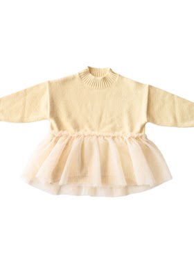 55 Little现货日本Petitmig FW25秋冬女宝宝毛衣针织衫百褶裙