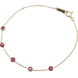 新年礼物agete/阿卡朵【梦想成真】天然彩色宝石9K金手链礼物