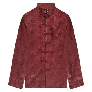 半闲集<离火>红色提花衬衫新中式男装女士复古外套国风唐装上衣