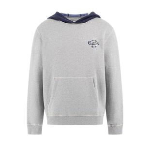 GUESS男士休闲宽松口袋撞色连帽卫衣-M4BQ22KCH10