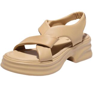 百丽厚底休闲凉鞋新款夏季罗马凉鞋女沙滩鞋运动凉鞋A9S1DBL4