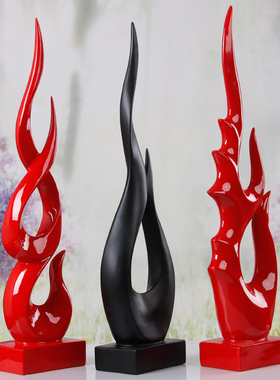 北欧现代简约创意家居电视柜酒柜办公室装饰火焰工艺品隔断摆件