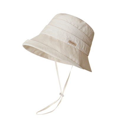 韩版高品质渔夫帽气质小标前长后短水桶帽夏季防紫外线遮阳帽子女