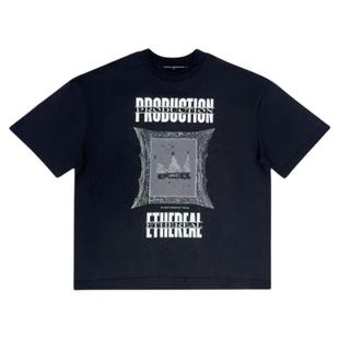【AGD】ETHEREAL PRODUCTION 圆领短款图像插画摇滚字母印花短袖