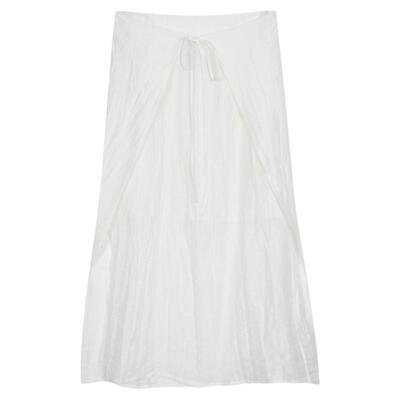 蓝点设计师新中式白色肌理半裙