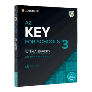 剑桥2025版A2 Key for Schools 3 Key for Schools 3 WITH ANSWERS AUTHENTIC PRACTICE TESTS  KET考试校园版真题4套含答案和音频
