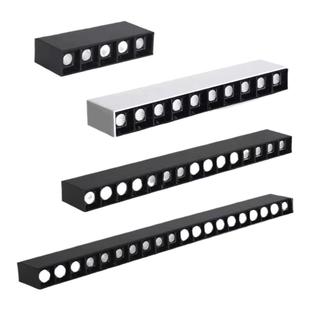 创朗led明装长条线条灯吸顶筒灯防眩光超薄格栅射灯无主灯中性