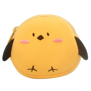 Kine猫 小黄鸟棉布双层零钱包耳机口红充电线收纳包小卡包中包女