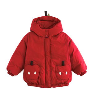 砚台家童装男童红色棉服外套冬装男宝宝棉衣棉袄儿童新年过年衣服
