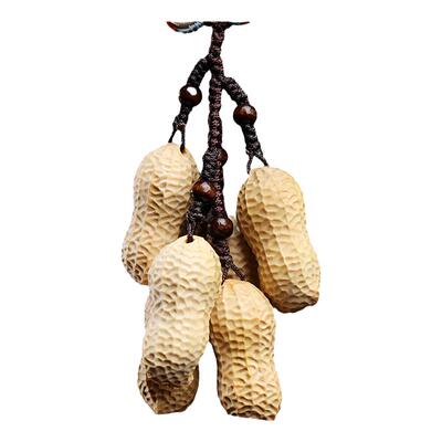 天然小叶黄杨木好事花生挂件