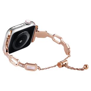 Giiyk适用苹果手表表带S10/S9女款大理石高级感手链带applewatchSE小众金属腕带苹果配件