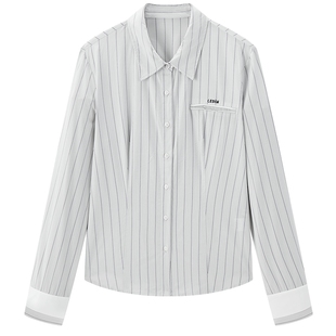 【商场同款】乐町全棉长袖衬衫2025年秋季新款合体上衣C2CAF3304